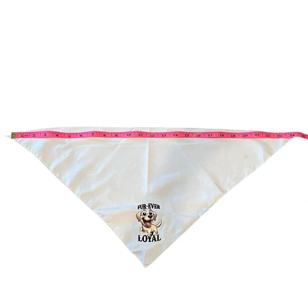 Handmade Dog Bandana – “Fur-Ever Loyal” – Adjustable Fit